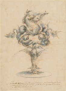 Une carafe à vin avec deux hippocampes combattants - Master of the Medici Banquet Decanters