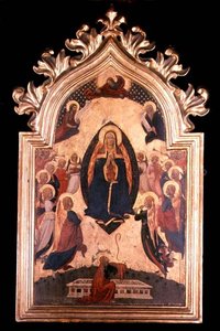 Madonna dans une mandorle avec des anges musiciens - Master of the Osservanza
