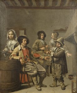 Garçon versant un verre de vin pour un paysan, vers 1650 - Master of the Processions