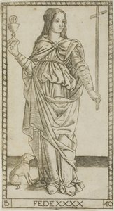 Foi, planche 40 de Génies et Vertus - Master of the S Series Tarocchi