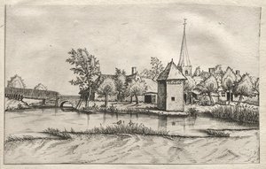 Vues de Villages dans le Brabant et la Campine : Un Village Enceint, c. 1561