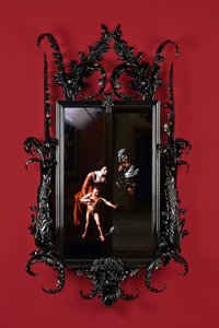 Black Mirror, Leo Minor, 2014 (verre noir de Murano, miroir de surveillance, acier, bois, laque, écran LCD et disque dur) - Mat Collishaw