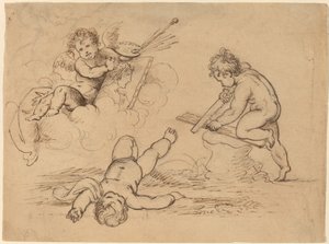 Allégorie : Quatre putti - Mather Brown