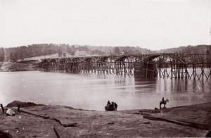 Pont sur la rivière Tennessee à Chattanooga, vers 1864