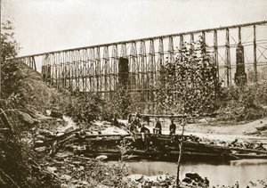 Pont de Falling Water, chemin de fer de Nashville et Chattanooga, 1861-65