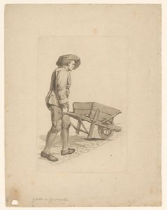 Homme avec brouette