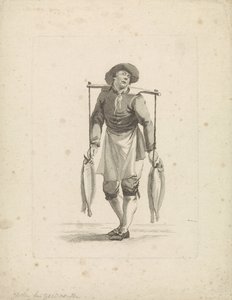Vendeur de poissons portant des poissons sur un joug - Mathias de Sallieth