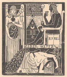 Femme aux yeux bandés et monstre