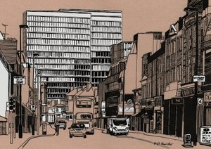 South End - Croydon, 2016 (encre acrylique sur panneau) - Matt Bannister