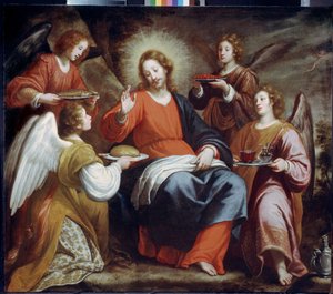 Les anges servant le Christ dans le désert