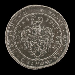 Armes et inscription [verso], 1592