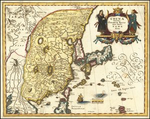 Carte de 1636 de la Chine, du Japon et de la Corée par Matthäus Merian - Matthaus Merian
