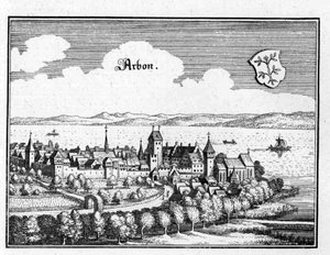 Arbon - extrait de Topographia Sueviae (Schwaben) - Matthaus Merian