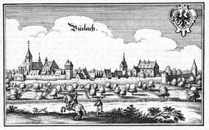 Büelach - extrait de Topographia Sueviae (Schwaben) - Matthaus Merian