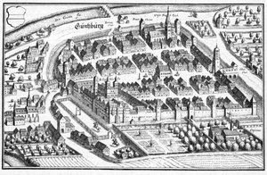 Güntzburg - extrait de Topographia Sueviae (Souabe) - Matthaus Merian