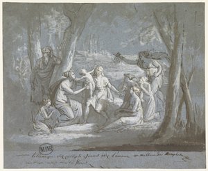 Télémaque et Calypso jouant avec un Amour - Mattheus Ignatius van Bree