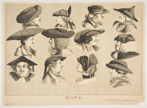 Chapeaux, 1er octobre 1773 - Matthew Darly