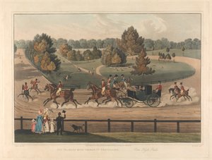 Coaching : Sa Majesté le roi George IV en voyage - Vue de Hyde Park