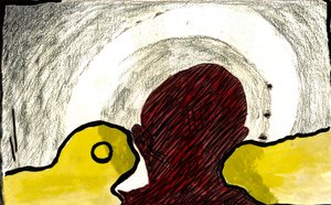 Chuchotement, 2021 (aquarelle, pastel) - Matthew Hilton