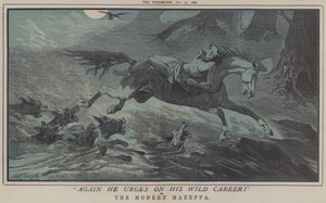 Encore il pousse sa carrière sauvage ! ou, Le Mazeppa moderne (lithographie en couleur)
