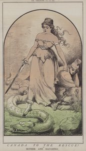 Le Canada à la rescousse ! ou, Mère et fille (lithographie en couleur)