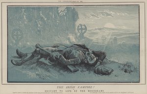 Le vampire irlandais ! ou, Ramené à la vie par les rayons de lune (lithographie en couleur)