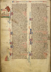 Royal 14 C. VII, f.116v Dessin marginal du roi Henri III traversant la Manche vers la Bretagne, avec une partie du texte accompagnant de la main de l