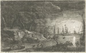 Paysage marin au clair de lune - Matthieu van Plattenberg