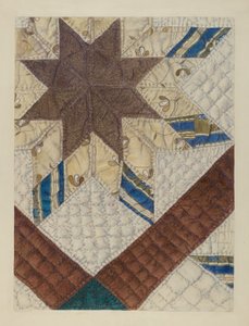 Courtepointe patchwork étoile double, vers 1939