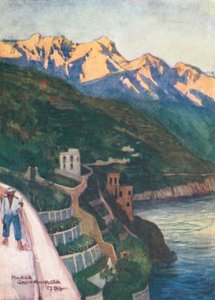 Minori au coucher du soleil (lithographie couleur) - Maurice (after) Greiffenhagen