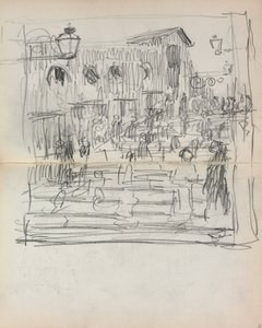 Carnet de croquis italien : Pont avec des figures page 93 & 94