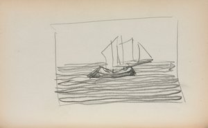 Carnet de croquis italien : Voilier page 75, 1898-1899 - Maurice Brazil Prendergast