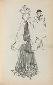 Carnet de croquis italien : Femme debout et homme page 125, 1898-1899 - Maurice Brazil Prendergast