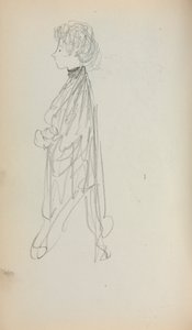 Carnet de croquis italien : Femme debout de profil page 51, 1898-1899
