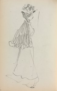 Carnet de croquis italien : Femme debout de profil page 130, 1898-1899