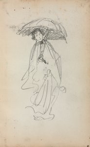 Carnet de croquis italien : Femme debout avec un parasol page 259, 1898-1899