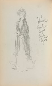 Carnet de croquis italien : Femme debout avec châle page 53, 1898-1899 - Maurice Brazil Prendergast