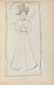 Carnet de croquis italien : Femme debout avec un parasol page 233, 1898-1899 - Maurice Brazil Prendergast