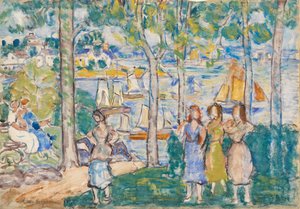 Arbres, maisons, personnes