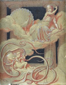 Hercule enfant tuant les serpents envoyés par Héra pour le tuer dans son berceau - Maurice De Vaines