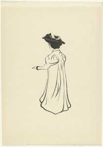 Femme debout avec chapeau et bras tendu