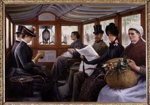 Passagers dans un omnibus, c.1900
