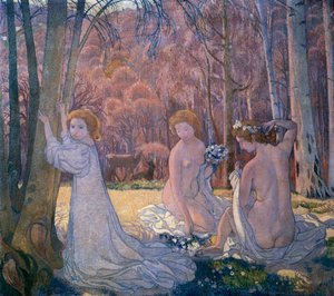 Figures dans un paysage printanier, Bois sacré