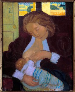Jeune femme allaitant XXe siècle