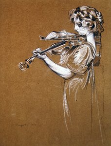 Jeune fille jouant du violon
