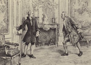 Illustration pour le Livre VII des Confessions de Jean-Jacques Rousseau - Maurice Leloir