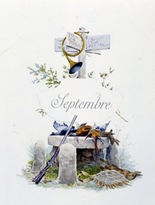 Septembre « La Chanson du mois » par Jérôme Doucet, illustration - Maurice Leloir, éd. Reims 1904. L. Michaud