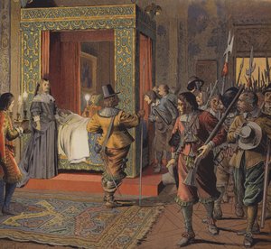 La nuit du 9 février 1651, la milice défilant devant le lit du jeune Louis XIV