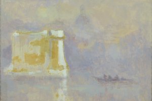 Pile blanche entourée de brume (aquarelle sur papier) - Maurice Louvrier