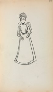 Carnet de croquis italien : Femme debout (page 240) - Maurice Prendergast